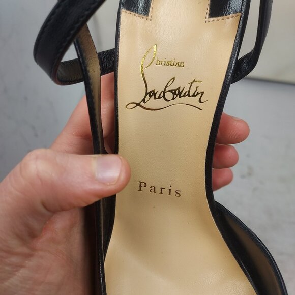 Christian Louboutin Black Jenlove Ankle Strap Pointed Toe Pump - Picture 7 of 14